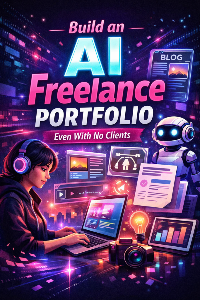AI freelance portfolio illustration for beginners using AI tools